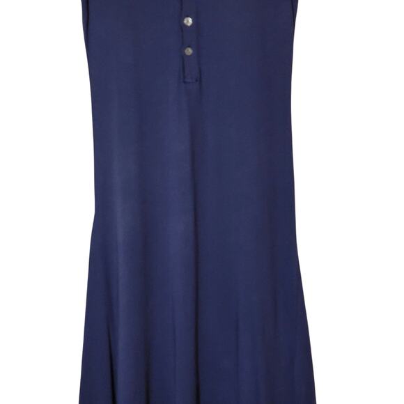 Ralph Lauren Waffle Knit Henley Dress Navy Blue A Line Short Sleeve Summer Small - Picture 5 of 16